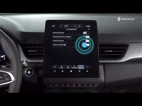 Schermo multimediale Renault Captur con impostazioni assistenza alla guida