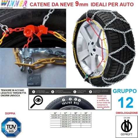Certificato di omologazione catene da neve