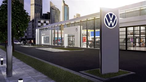 Concessionaria Volkswagen con auto in esposizione