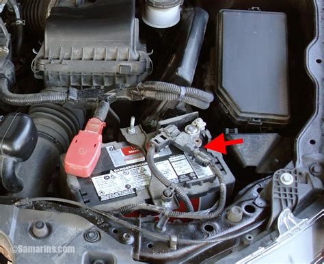 Close-up of a car battery sensor