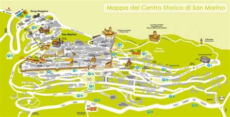 Mappa della zona di San Marino con servizi automobilistici