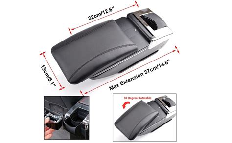 Interno di un bracciolo auto aperto che mostra il vano portaoggetti