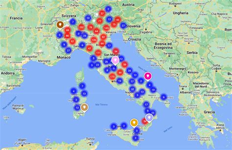 Mappa distribuzione rivenditori Renault Megane in Italia