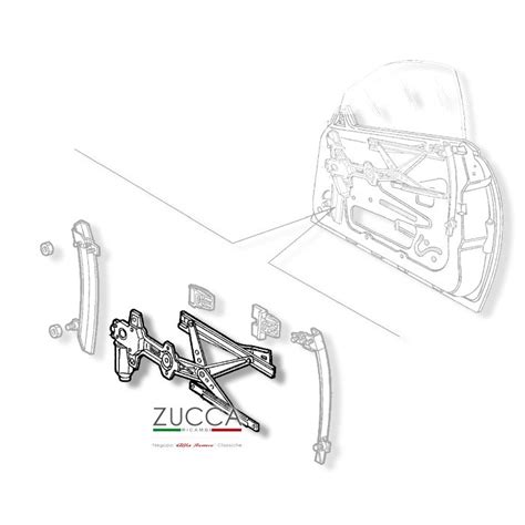 Schema di un meccanismo alzacristallo per auto