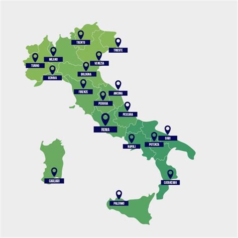 Mappa dell'Italia con indicazione delle strutture pet-friendly