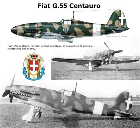Disegno tecnico del Fiat G.55 Centauro