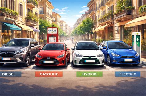 Infografica che confronta i costi di gestione di un'auto a benzina, diesel, ibrida ed elettrica.