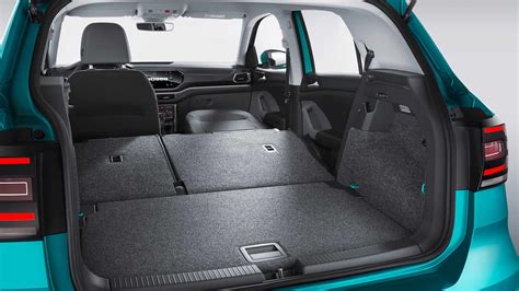 Schema tecnico dell'abitacolo e del divano scorrevole della Volkswagen T-Cross
