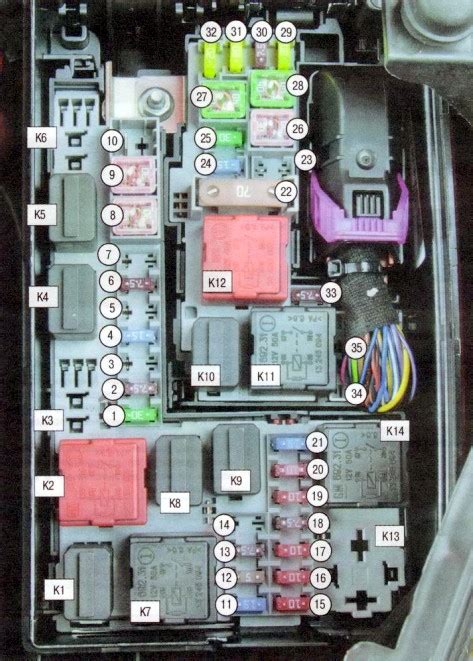 Schema relè vano motore Opel Corsa C
