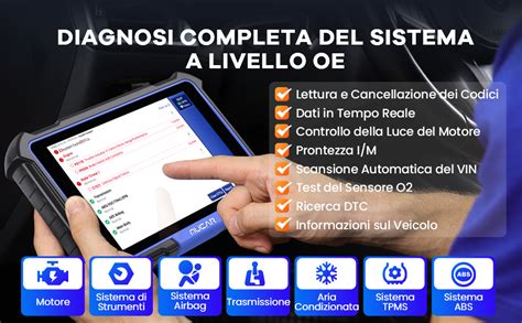 Interfaccia di un software di diagnostica automobilistica con opzioni di codifica