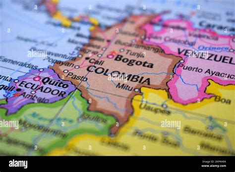 Mappa della Colombia con evidenziata la regione di Cali
