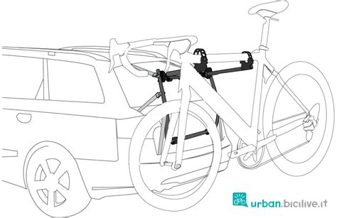 Schema di montaggio portabici con attacco al telaio