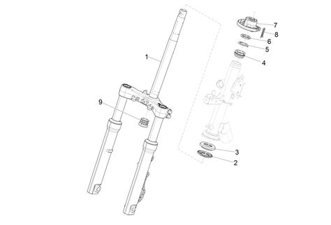 Schema tecnico forcella scooter