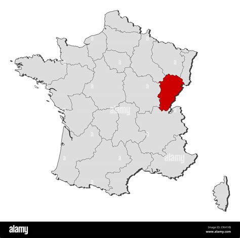Mappa della Franca Contea con Montbéliard