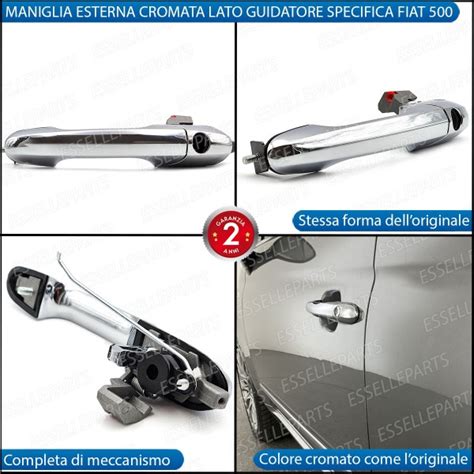 Maniglia esterna cromata Fiat 500