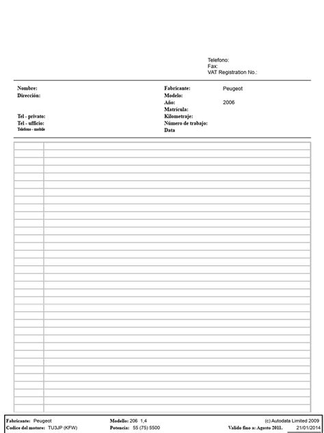 Diagramma Peugeot 206 con evidenziato il cofano