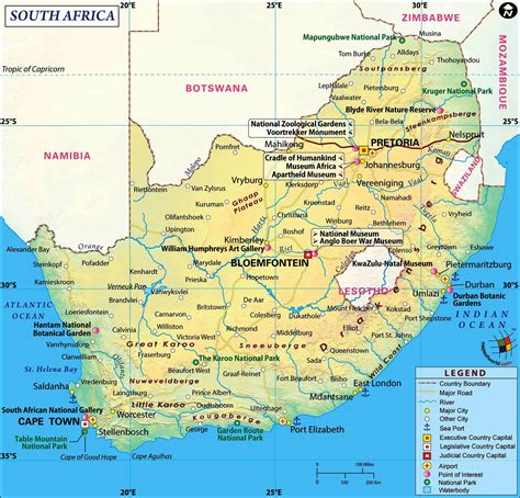 Mappa del Sudafrica evidenziando la posizione di uno stabilimento BMW