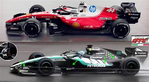 Monoposto Mercedes F1 con e senza pance a confronto
