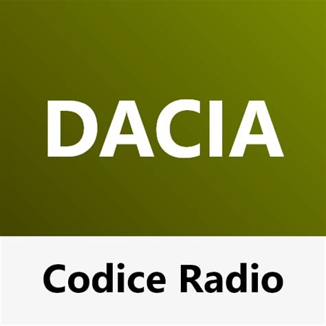 Schermata di un'app per codice radio Dacia