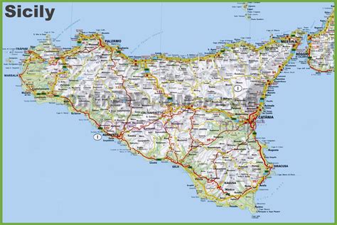 Mappa della Sicilia con evidenziata Grammichele