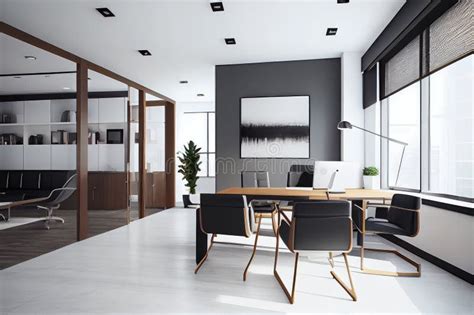 ufficio moderno con arredi minimalisti