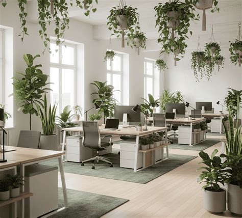 ufficio con piante e luce naturale