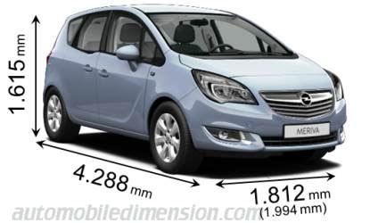 Dimensioni Opel Meriva B