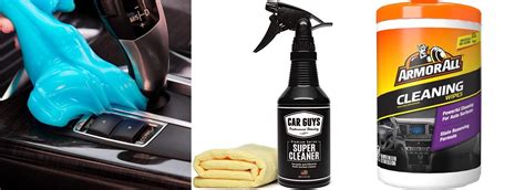 Car interior cleaning products for leather and plastic