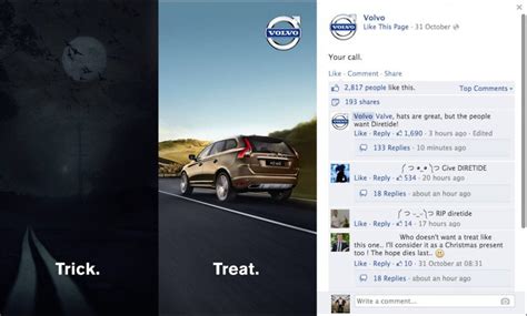 Divertente immagine di un'auto Volvo con elementi a tema Diretide