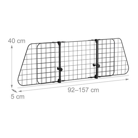 Schema di una griglia divisoria trasversale per bagagliaio auto