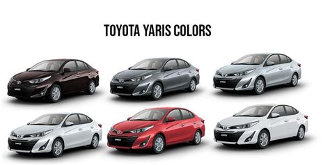 Toyota Yaris color palette options