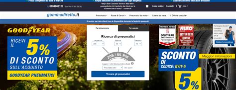 Screenshot del configuratore pneumatici online