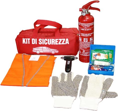 Confezione del kit sicurezza auto con accessori