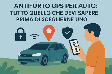 Schema di funzionamento di un sistema antifurto GPS per auto