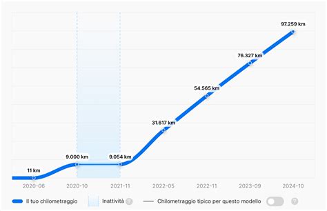 Grafico usura ammortizzatori vs. chilometraggio