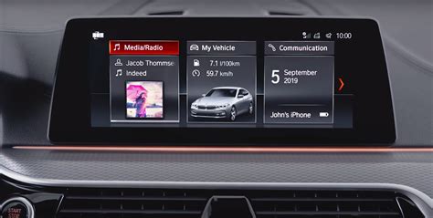 Schermata del menu iDrive BMW con impostazioni audio