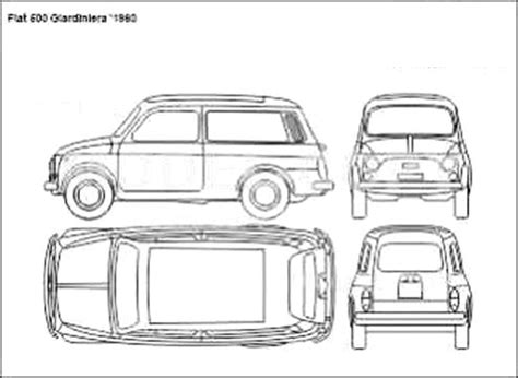 Disegno tecnico Fiat 500 Giardiniera