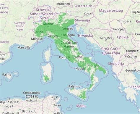 Mappa della copertura DAB in Italia