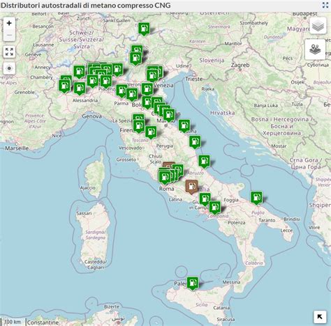 Mappa distributori GPL e Metano in Italia