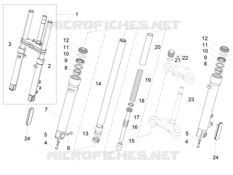 Schema esploso forcella anteriore Aprilia Sonic