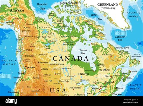Mappa del Canada con Montreal e le principali città dell'industria automotive