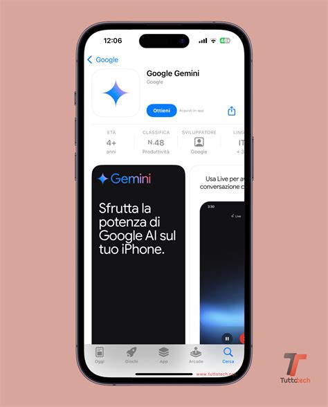 Schermata dell'app Google su iPhone