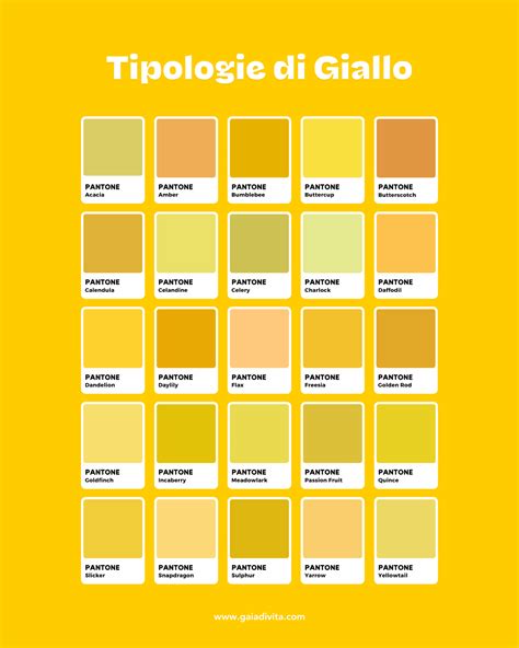 Palette di colori giallo con diverse sfumature