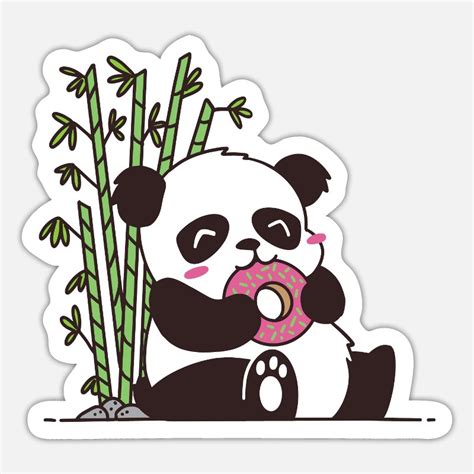 Panda che offre ciambelle