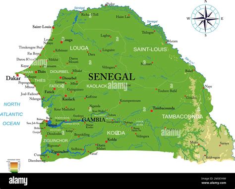 Mappa del Senegal con focus sulle principali città