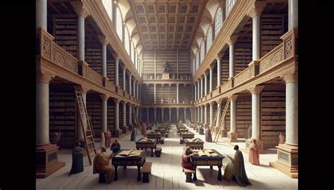 Una biblioteca antica con un fascio di luce