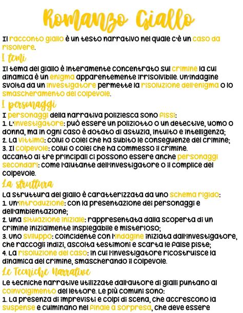 Infografica con i termini chiave del genere giallo