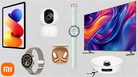 Linea di prodotti Xiaomi con smartphone, smartwatch e dispositivi per la casa intelligente