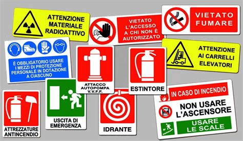 Segnaletica di sicurezza in una cabina di verniciatura