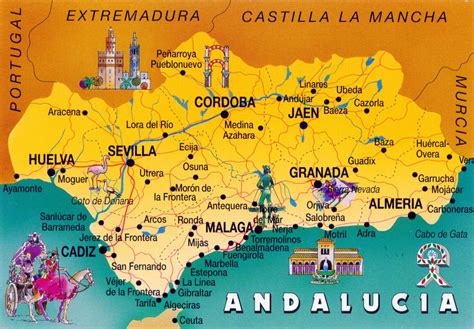 Mappa dell'Andalusia con evidenziata Jerez de la Frontera